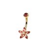 316L SURGICAL STEEL PLUMERIA HAWAII FLOWER NON DANGLE BELLY BUTTON NAVEL RING 